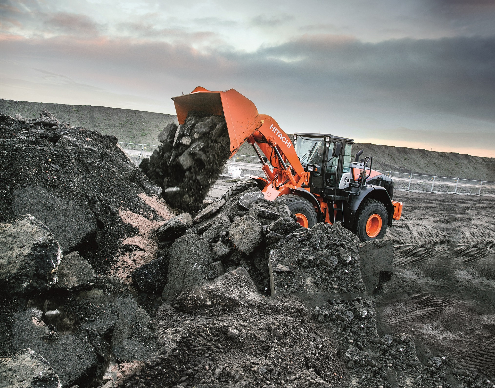 Hitachi Zw220 6 Wheel Loader Moving
