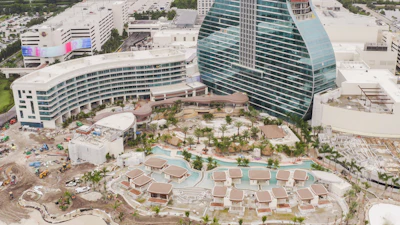 The Seminole Hard Rock Hotel & Casino's billion-dollar expansion consists of 60,000 sq. ft. of retail and restaurant space, a 7,000 seat theater venue, 10-acre lagoon pool and 41,000 sq. ft. of spa space.