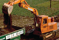 Hitachi’s first hydraulic excavator was the UH03 in 1965.
