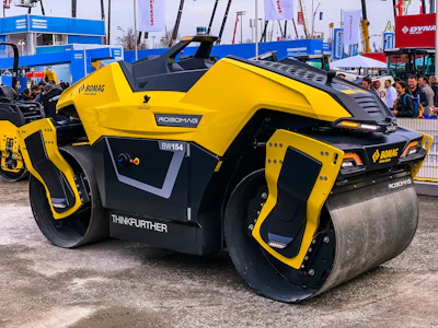 Launched at bauma 2019, BOMAG introduced the ROBOMAG BW154, a fully autonomous tandem roller for asphalt compaction.