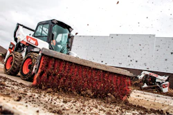 Bobcat S76 skid steer with angle broom