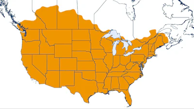 Trimble’s CenterPoint RTX U.S. and Canada coverage map.