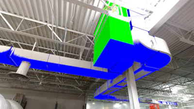 BIM model being drawn from 3D scan