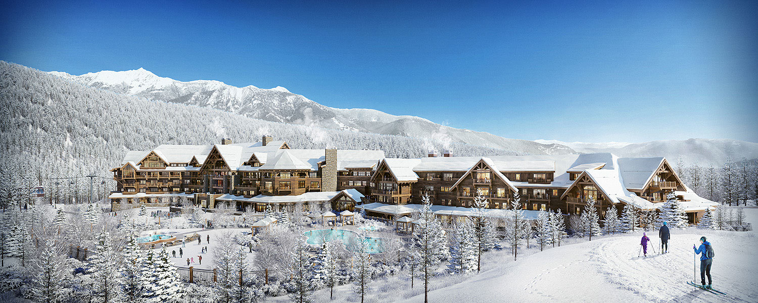 Artist's rendition of the Montage Residences Big Sky scheduled to open in 2021 in Montana's Spanish Peaks Mountain Club.