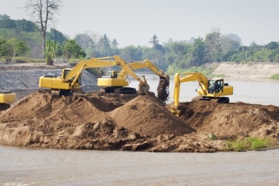 Excavators At Jobsite Freedigitalphotos