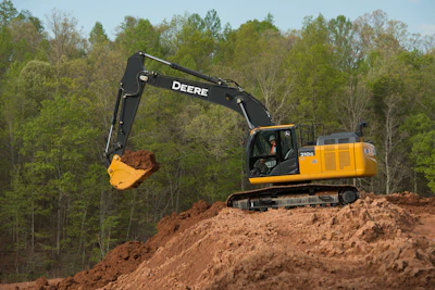 Make sure the tracks are pointed up and down the slope, not sideways.The idlers are designed to take the digging forces of the machine and spread it through the frame via the through axles connected at both points.