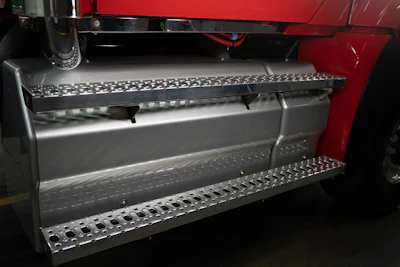 Western Star spent a lot of effort on optimizing ingress/egress, including the design of the tread plate pattern to make the process as safe as possible.
