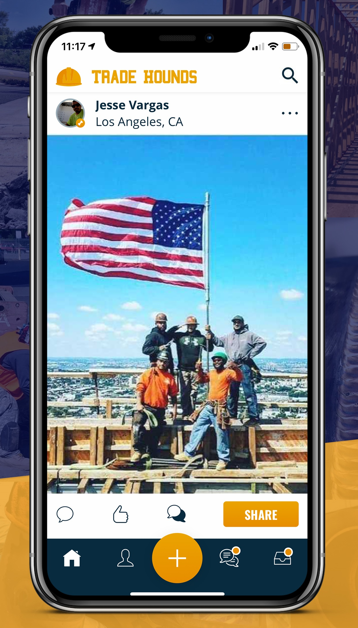 Since the Trade Hounds mobile app launched in 2019, it has grown to nearly 200,000 users, who use it to connect and showcase their work.