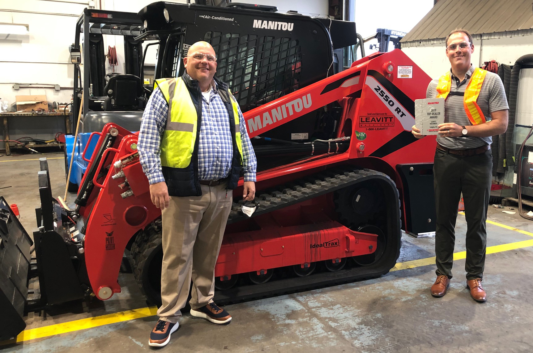 Kevin Bitter from Leavitt Machinery is pictured here with the Manitou 2550RT Track Loader, a new product segment for Leavitt Machinery in 2020.