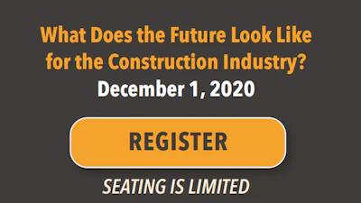 The third and final webinar presented this Fall, “What Does the Future Look Like for the Construction Industry?,” will air live on Dec. 1, 2020.