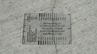 Troubleshooting Cracks in Concrete, Crack Comparator Card