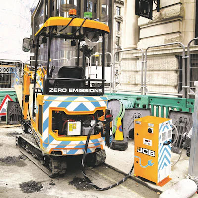 The new Universal Charger can charge the 19C-1E electric mini excavator in 2 1/2 hours.