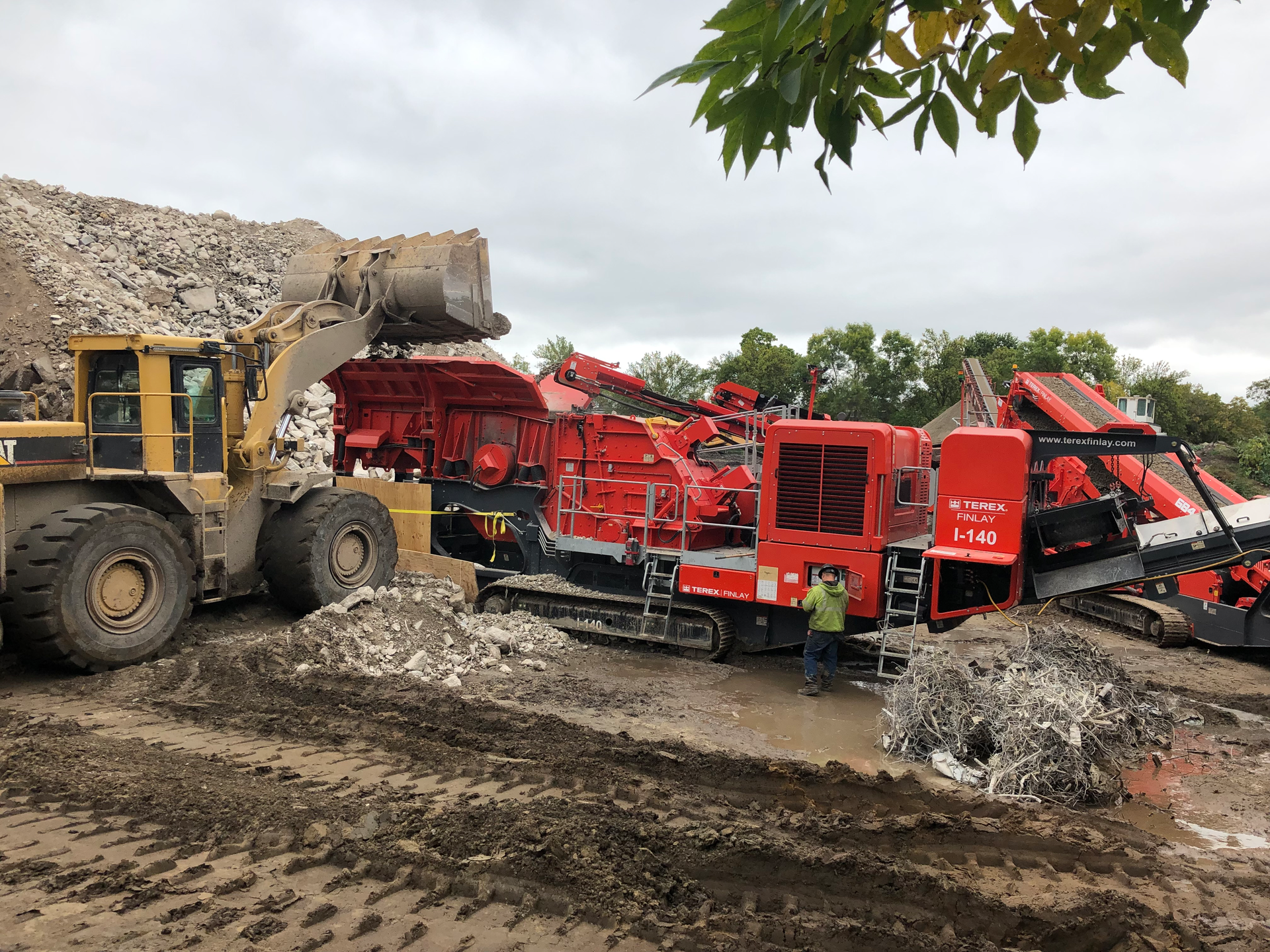 The concrete was crushed on-site for beneficial reuse. The team was also able to recycle ferrous and nonferrous metal, and any debris went to the landfill.