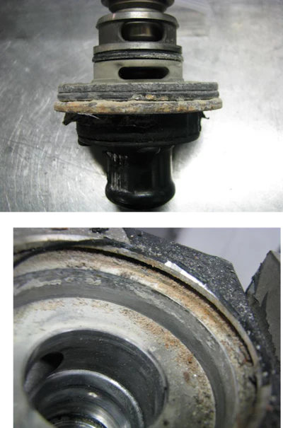This air dryer purge valve has been corroded.