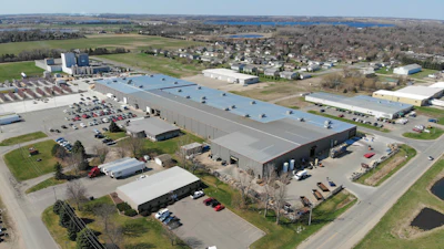 Aerial view of Doosan Bobcat Litchfield, MN, manufacturing facility expansion