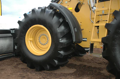 The fewer lugs and the more voids lead to more traction. This is because the tread can clean out much faster to provide grip in each revolution a tire makes.