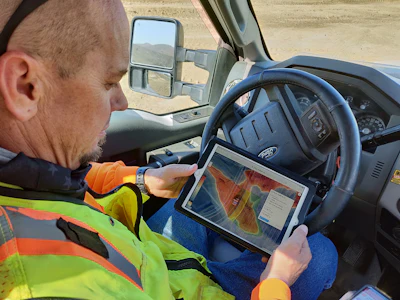 Field managers such as Mike Jensen can use TraceAir to perform many tasks that were previously were done at the office, including site measurements.