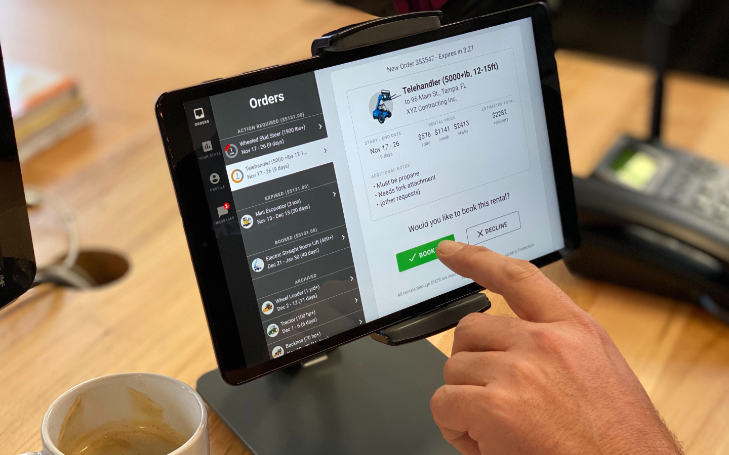 Order Manager Tablet On Desk
