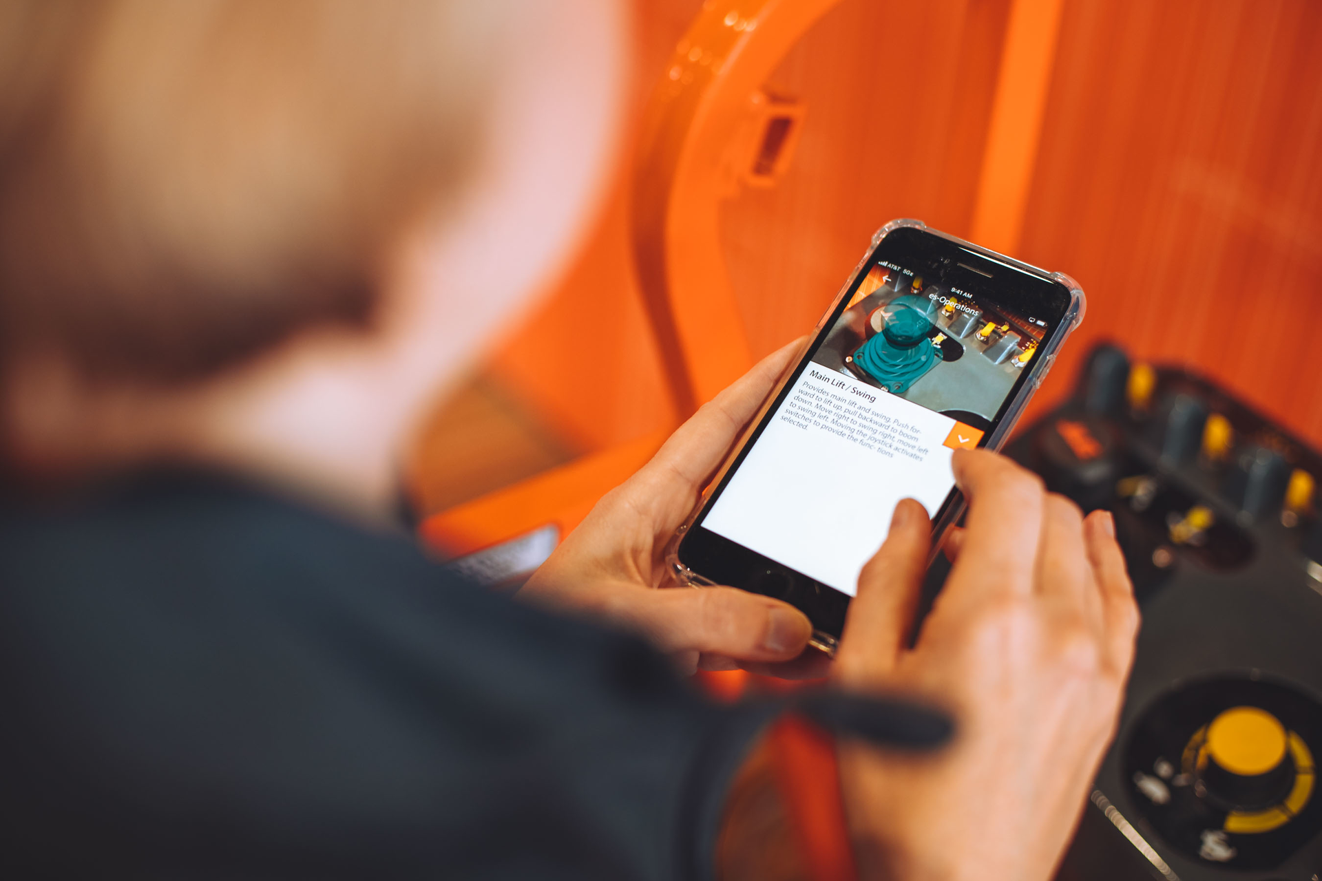 Using an augmented reality app downloaded to your mobile device, you can get on-demand, digital access to information specific to a machine or your work area without ever leaving the jobsite.