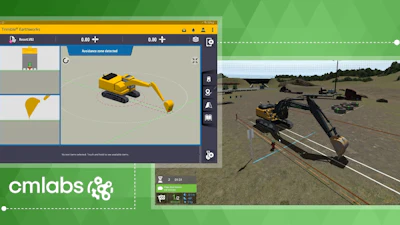 CM Labs Simulations, developer of Vortex training simulators, has released an integration with the Trimble Earthworks Grade Control Platform on the Excavator Simulator.