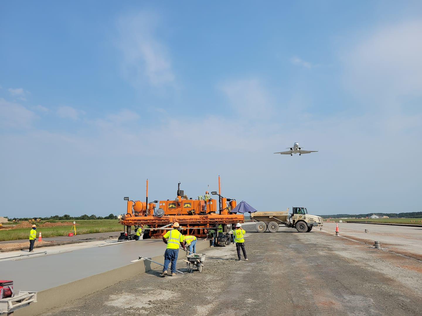 Atlantic Contracting and Material Co. Inc. were hired to pave both the Dulles International and Andrews Airforce Base at the same time. Causing them to purchase a fourth RexCon Model S concrete plant. They used a Guntert & Zimmerman S850 Quadra Bolster Concrete Slipform Paver.