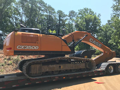 To clear the 25-acre wooded site, Williams Land Clearing used a fleet of Case excavators equipped with Werk-Brau buckets and stump splitters, and dozers fitted with root rakes.