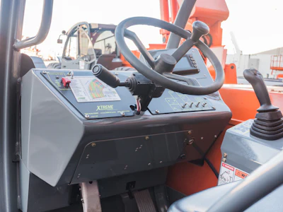 The operator should always have load charts present on the machine for the attachment he or she is using.