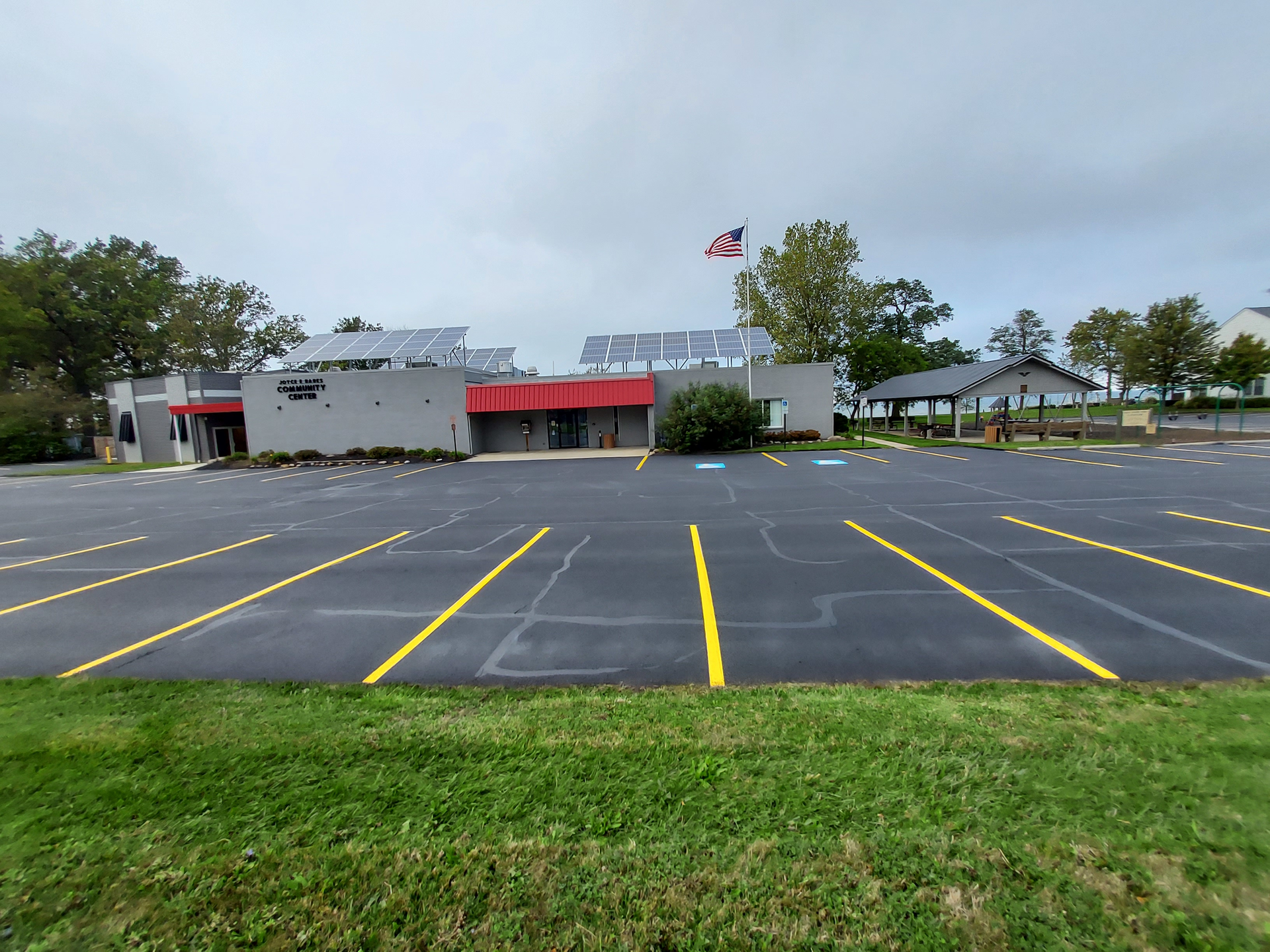 The completed work on the Sheffield Lake community center parking lot.