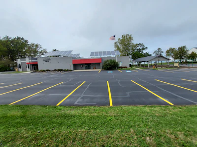 The completed work on the Sheffield Lake community center parking lot.