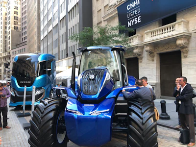 Various concept alternative energy machines from the various CNH Industrial brands were showcased at its capital market days held at the New York Stock exchange in 2019 where it announced the demerger with Iveco.