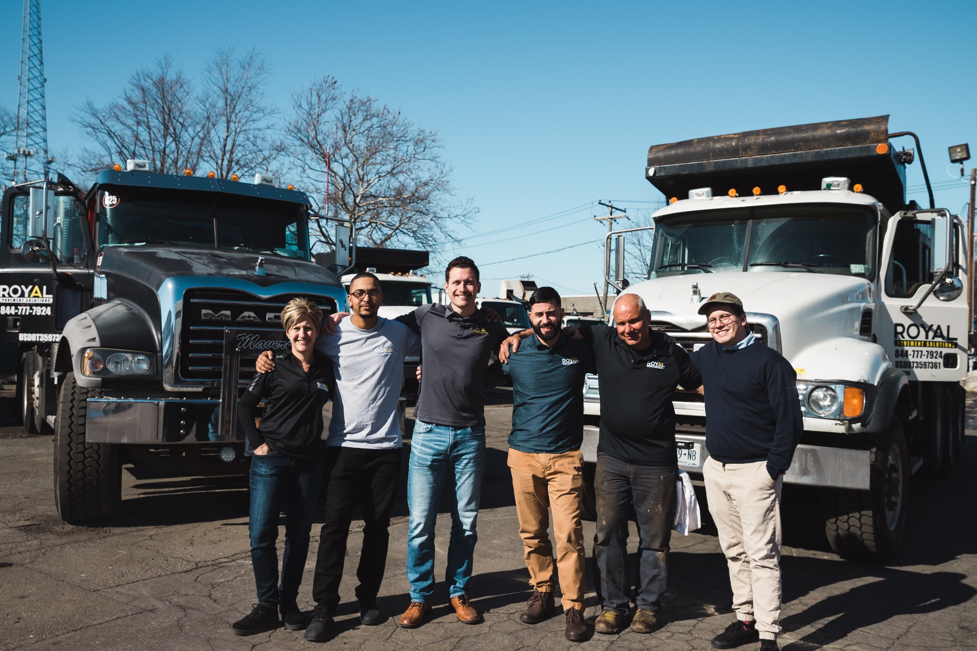 Kenny Roy, third from the left, and part of his team at Royal Pavement Solutions.