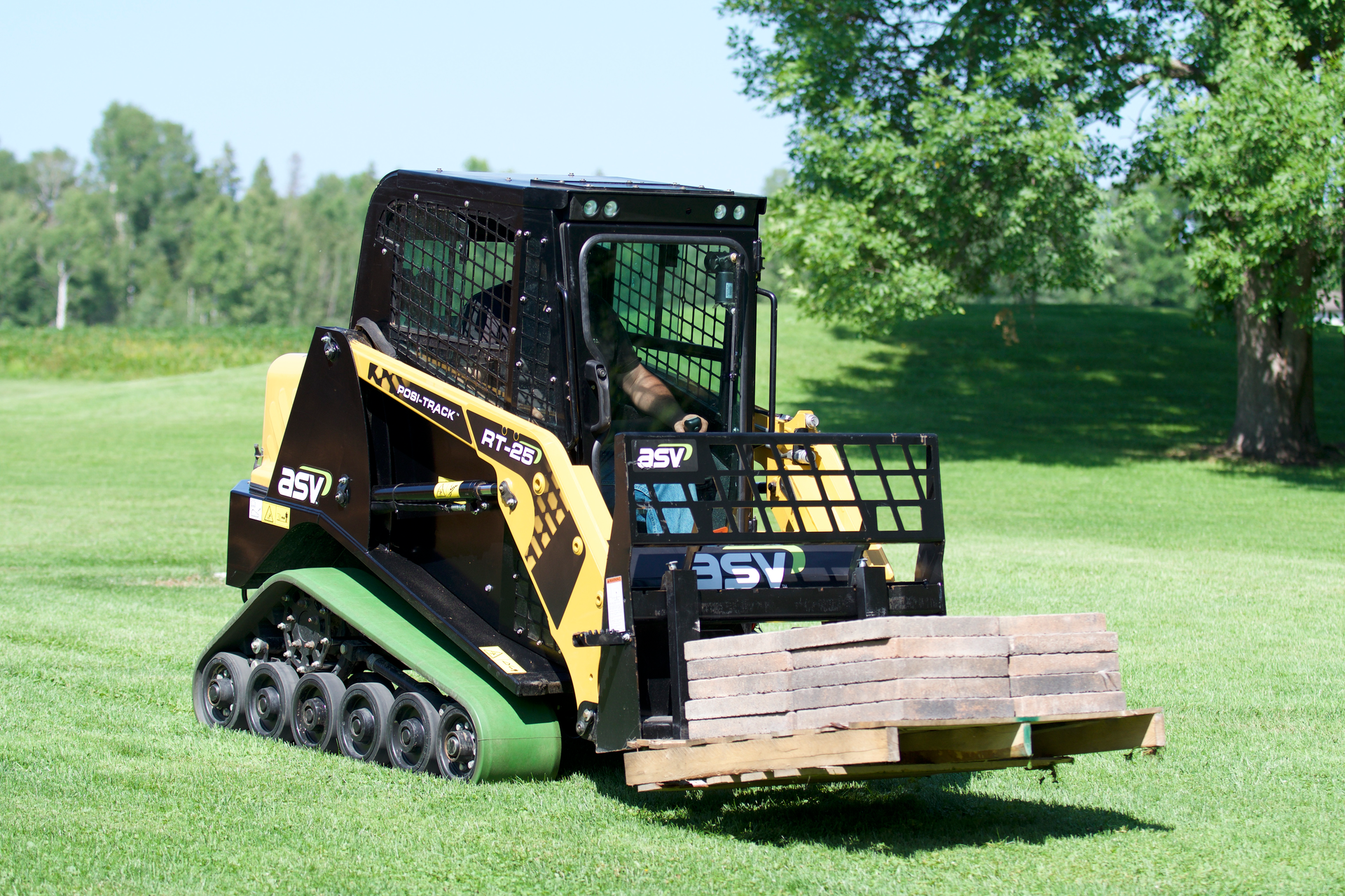 ASV’s green turf tracks have a completely smooth design and are manufactured from a specialized blend that resists cracking, provides traction and maximizes overall life.