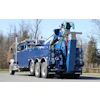 A 3-stage boom provides a maximum reach past the tailboard of 294 in. and a maximum hook height of 432 in.
