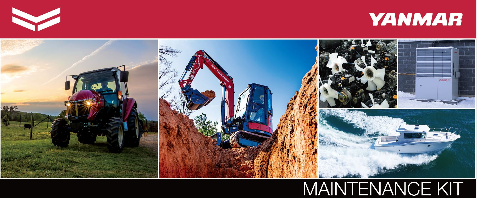 Each kit is based on what the machine’s manual recommends for a particular unit, with variations on hydraulic service, filters and fluids.