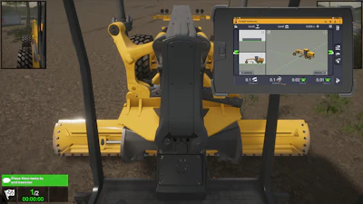 Now available on dozer and motor grader simulators, Trimble Earthworks software works in parallel with CM Labs’ patented software and runs on a tablet that connects to the simulator.