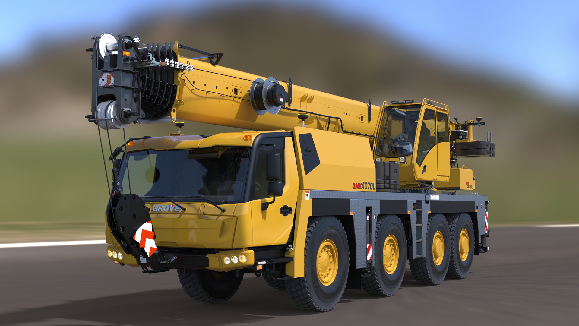 At its full 60 m, the GMK4070L crane will be able to lift 4.4 t, while at 49 m owners will be capable of picking loads of up to 8.3 t.