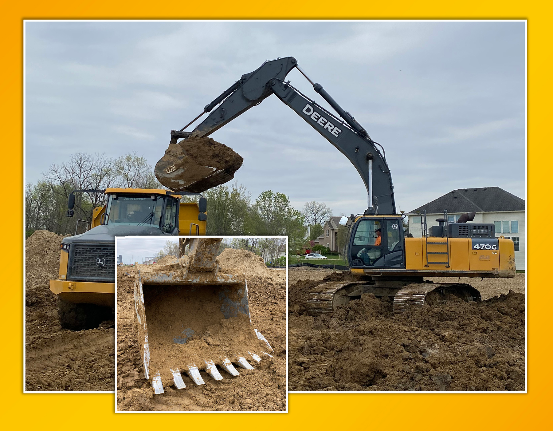 The 6-yard bucket is designed for use with the John Deere 470P, PC490LC-11, Cat 349 and other 50-metric ton excavators.