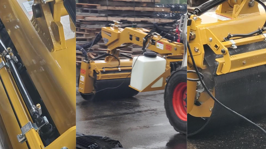 The accessory fits on all Offset Vibratory Roller attachments and aids in suppressing dust particles, compacting aggregates and preventing clumping when rolling hot mix asphalt.