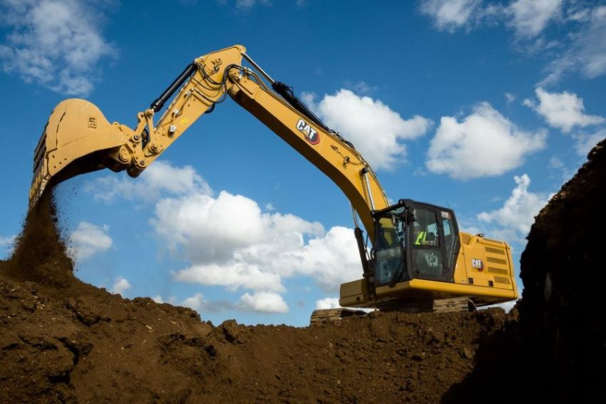 Caterpillar's 320 Medium Excavator was on display at bauma 2022.