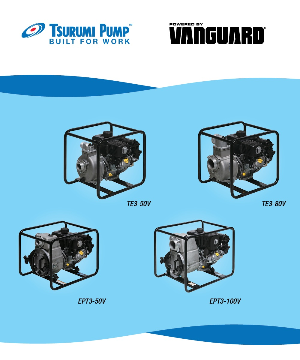 Tsurumi Pump To Offer Briggs And Strattons Vanguard Engines As An Option On Ept And Te Series Pumps 1