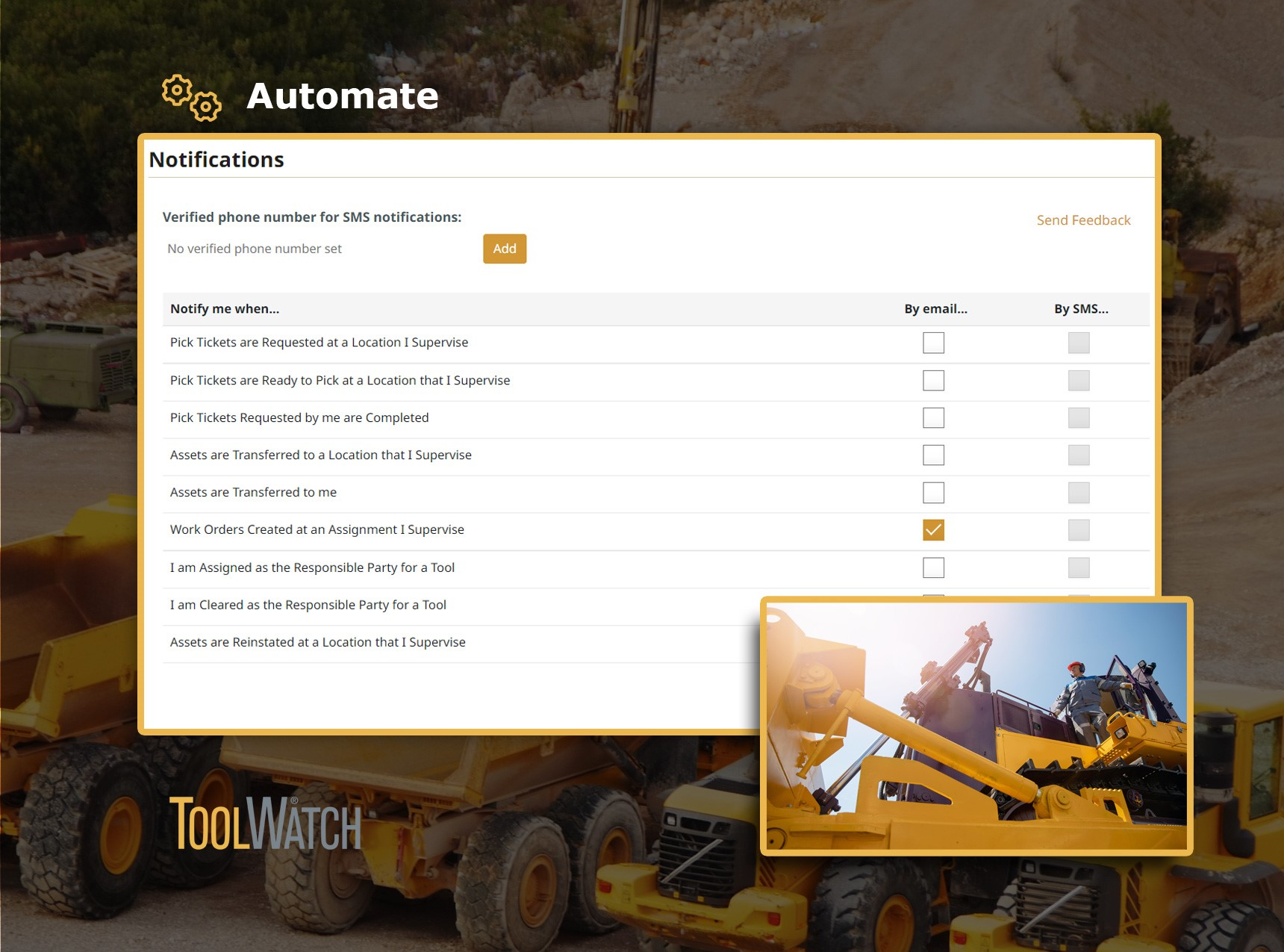ToolWatch Heavy Equipment Asset Management Solution