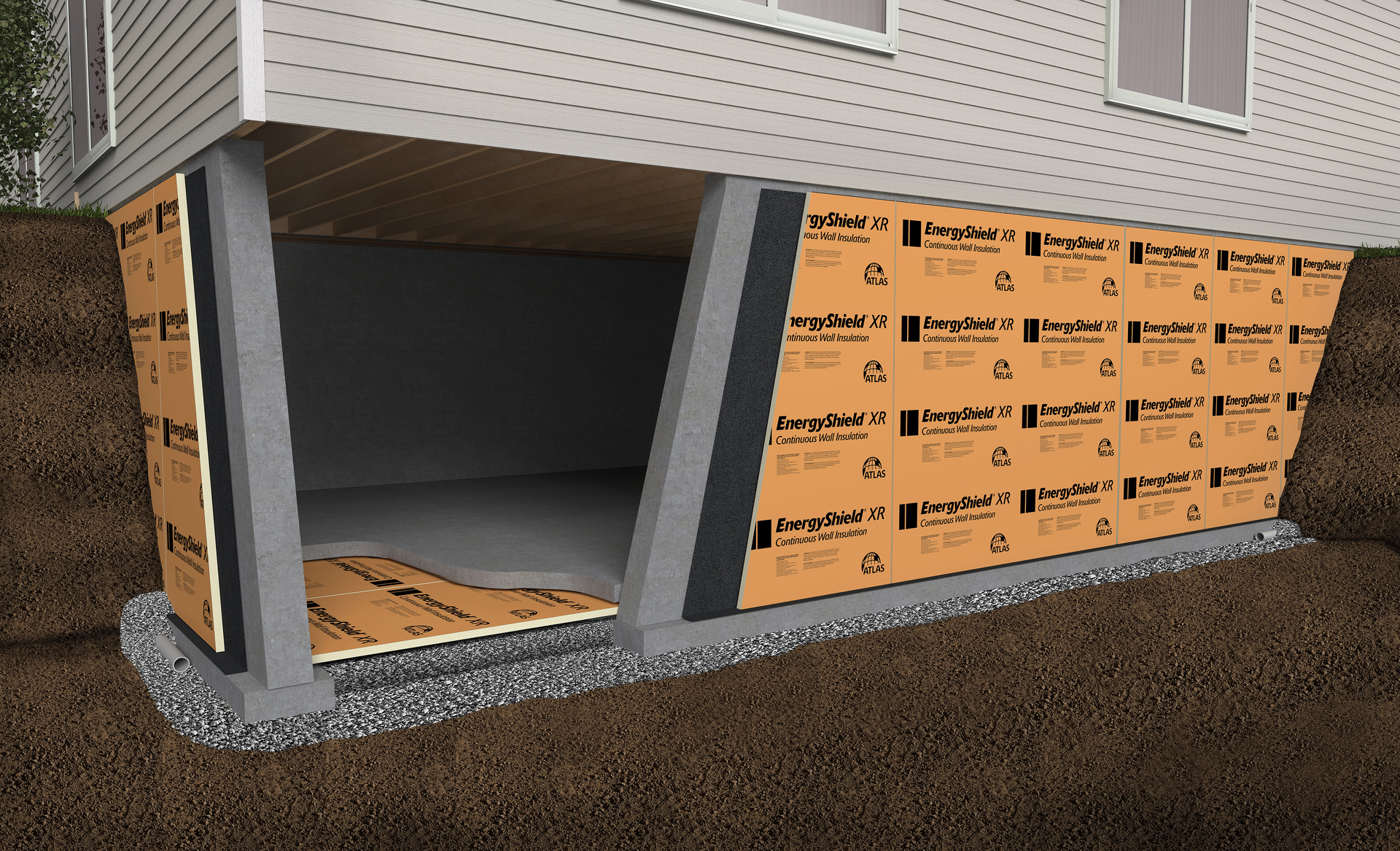 EnergyShield XR is a polyiso rigid foam board comprised of a closed-cell structure with impermeable, durable facers that offer a high R-value per inch of thickness.