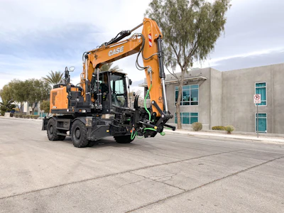 As a wheeled machine, the WX175E SR self-transports from site-to-site with maximum travel speeds up to 22 miles per hour.