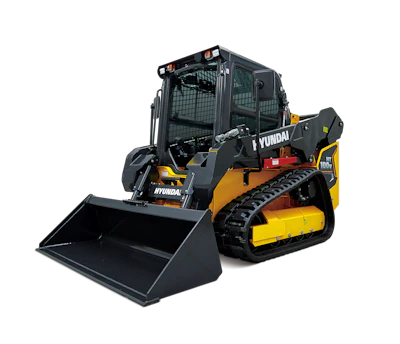 The Hyundai HT100V has a rated operating capacity of 2,300-lbs. (1,220 kg) and is designed for construction, landscaping, agriculture and material handling applications.