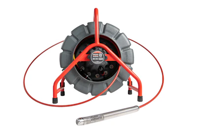 The compact camera is designed to inspect up to 200-ft. of 1.5- to 8-in. pipe with its mid-flex push cable that can navigate hard 90-degree bends.