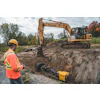 Equipped with an external charger, the mini dozer has a runtime of nearly 10 hours and offers up to 1,170 lbs. of lifting capacity.