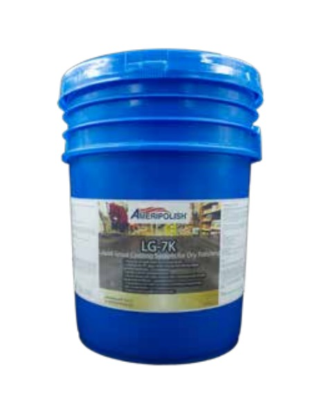 Ameripolish LG-7K mixes with the dust created while grinding concrete floors to create a durable matrix that automatically fills pinholes, small air voids, pop-outs, microcracks and other gaps in concrete.