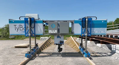 TyBOT's edge form bogies are adjustable, compatible with 2x4-in. to 2x8-in. edge form caps and can handle existing obstructions such as double-headed nails.