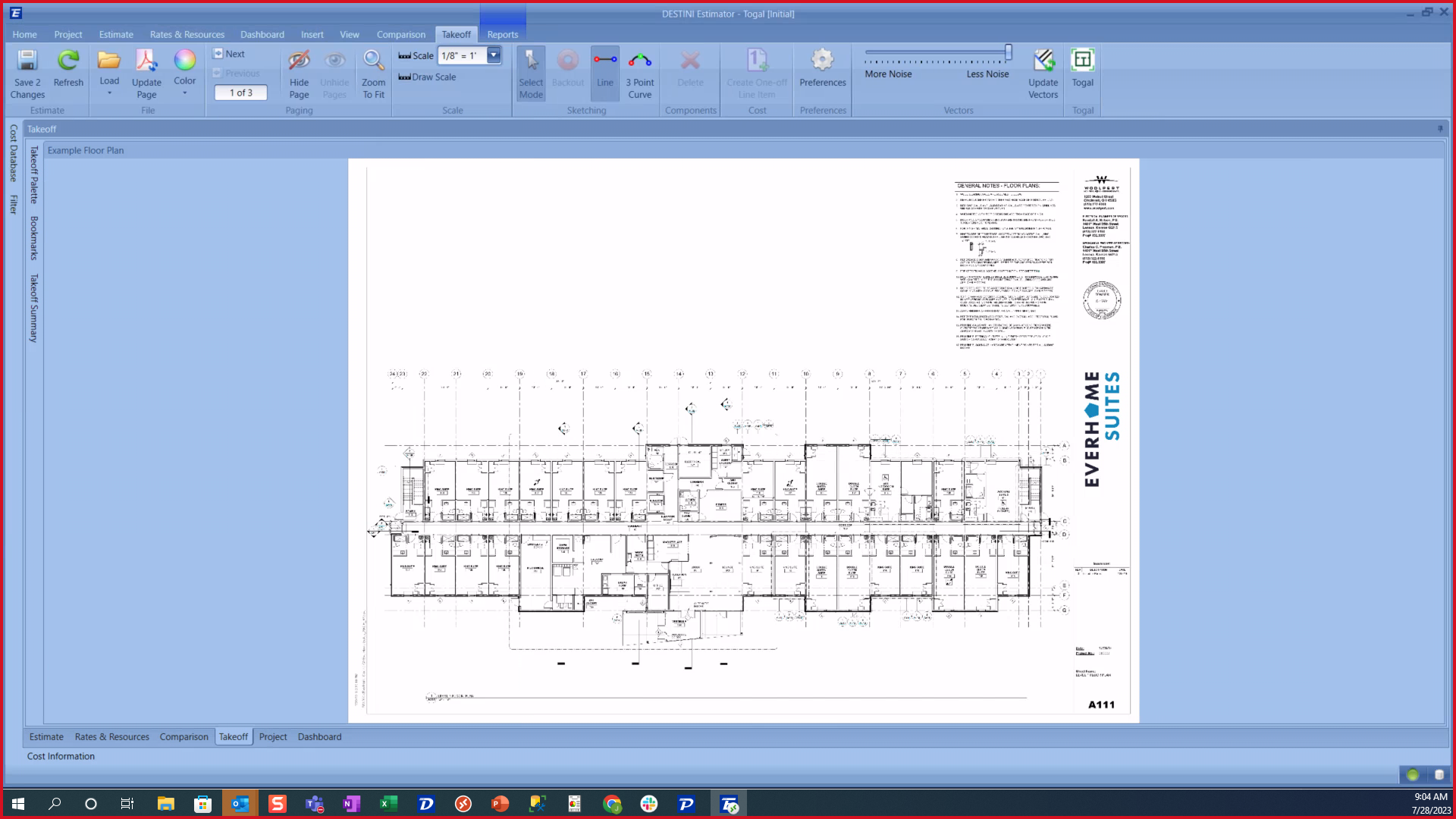 The integration supports 2D takeoff while simultaneously building a construction estimate.