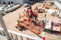 Sensors actively monitor the machine’s platform load and sound an alarm as well as interrupt normal operations if it is overloaded.